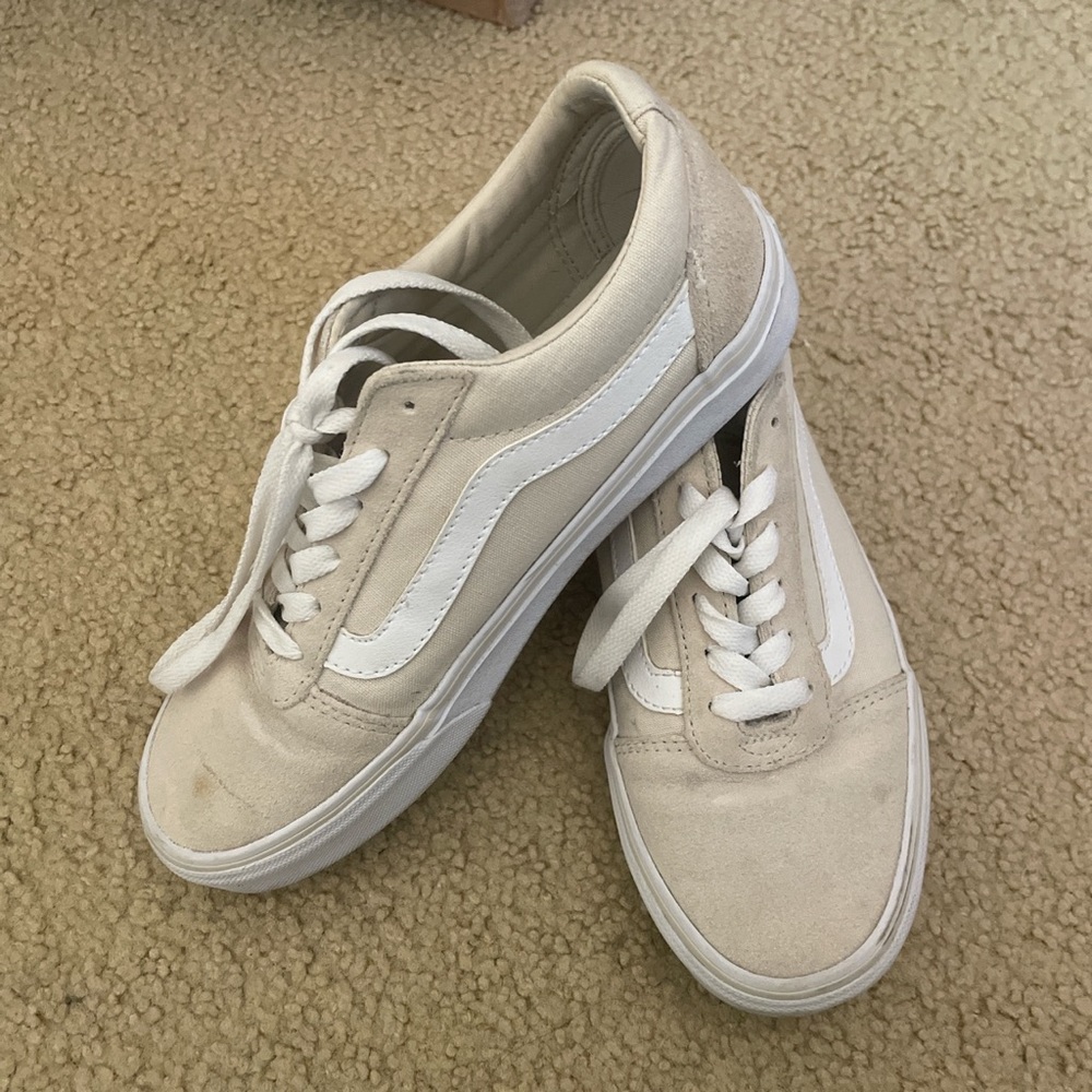 Barely worn beige old skool Vans